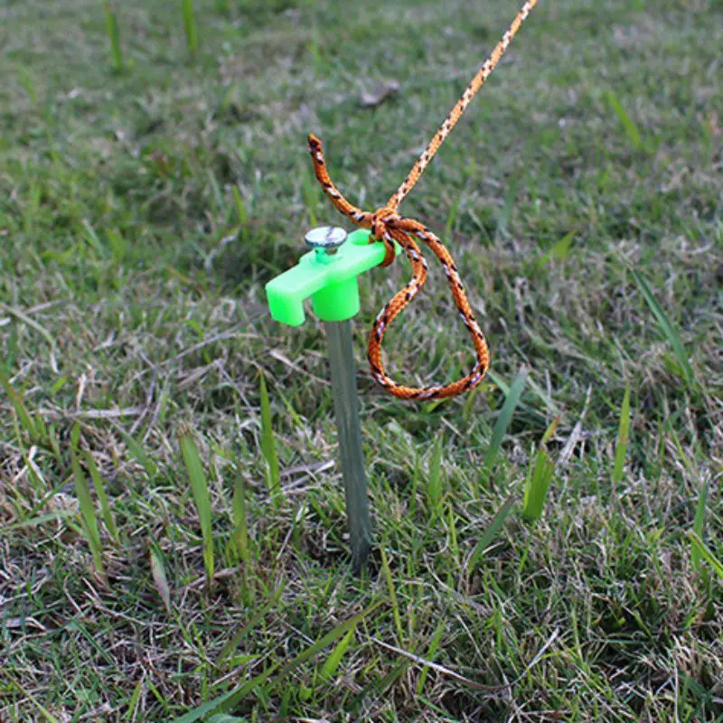 

8pcs/lot Tent Nail Stake Peg Night Luminous Stainless Steel Camping Fishing Canopy Windproof Rope Tool 111