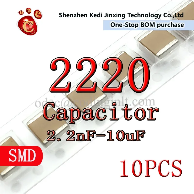 2220 SMD Chip Capacitor 10nF 3KV 1uF 500V 1uF  630V 2.2uF  250V 10uF 100V 10PCS 10% 5550 METRIC