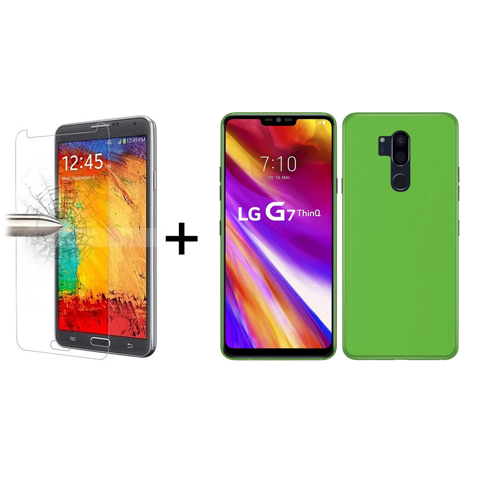 TBOC Упаковка: чехол из гелевого ТПУ+ Защитная пленка для экрана для LG G7 ThinQ(6,") Ультратонкий силиконовый сгибаемый устойчивый к падениям