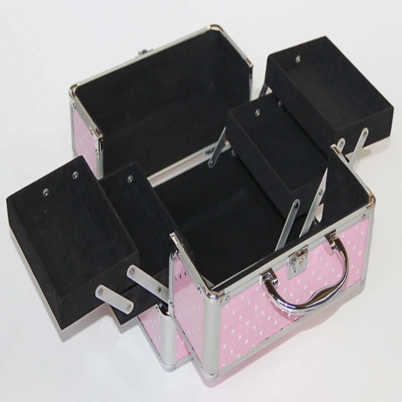 

Hot Sale 24cm*17cm*18cm Pink Kitty Cat Makeup Travel Bag Cosmetic Bags For Women Handbag Jewelry Storage Box,trousse maquillage