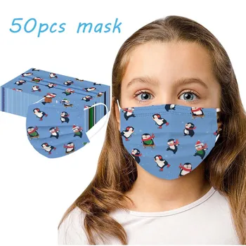 

50PC Cartoon Pattern Face Mask 3-Ply Ear Loop Children's Disposable Mask Fast Shipping Health Care Cover Mouth Masker Halloween
