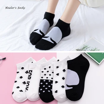 

New Fashion Men and Women Socks Cotton Black Playing Cards Spades Harajuku Hot Happy Funny Cute Casual Classic Girls Short Socks