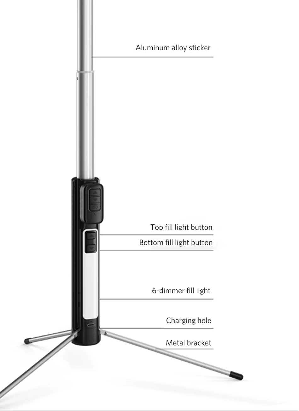 Benks New Wireless Bluetooth Selfie Stick Tripod Extendable With Shutter Button Remote Control Universal For iPhone 11 XR Xiaomi (15)