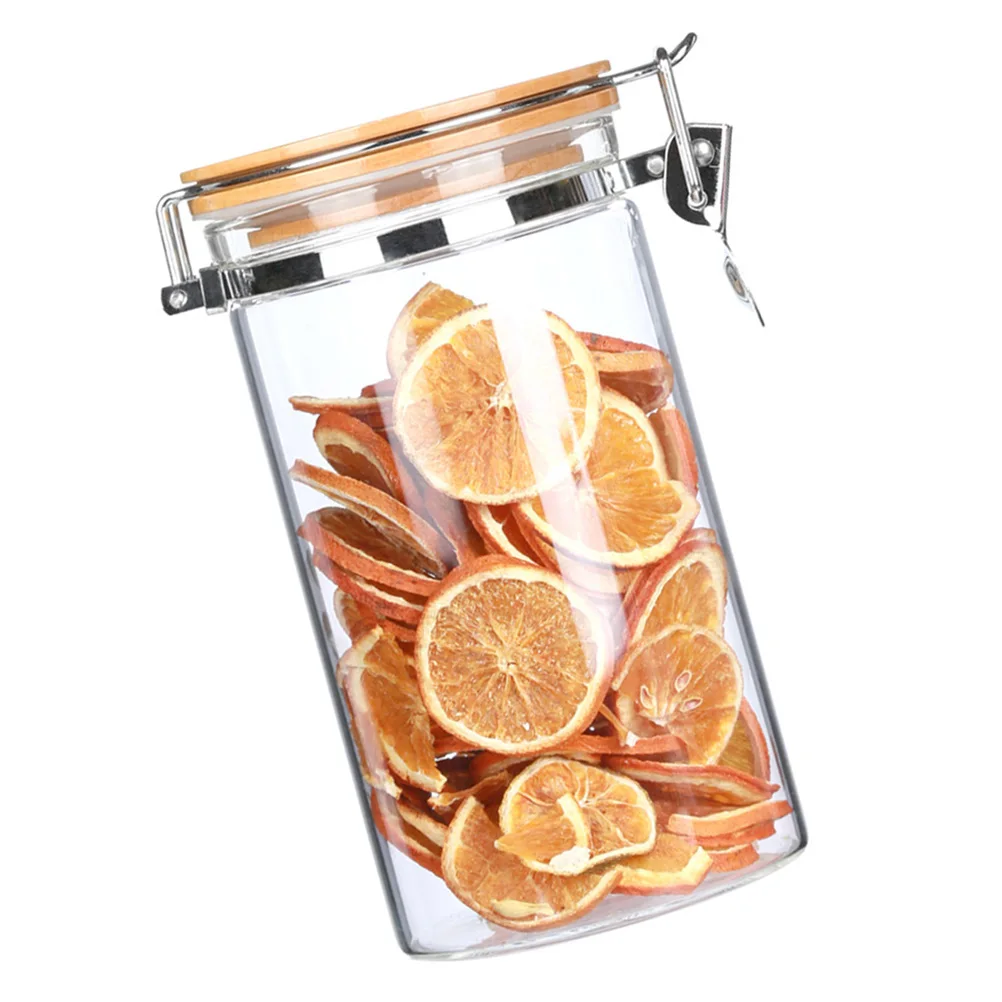 

Airtight Storage Jar with Clip Bamboo Lids Sealed Canister Food Storage Bottles Container for Loose Tea Coffee Bean Sugar Salt