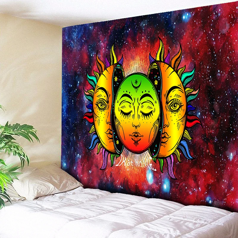 

Ombre Sun Moon Mandala Tapestry Wall Hanging Celestial Wall Tapestry Hippie Wall Carpets Dorm Decor Psychedelic Tapestry Galaxy