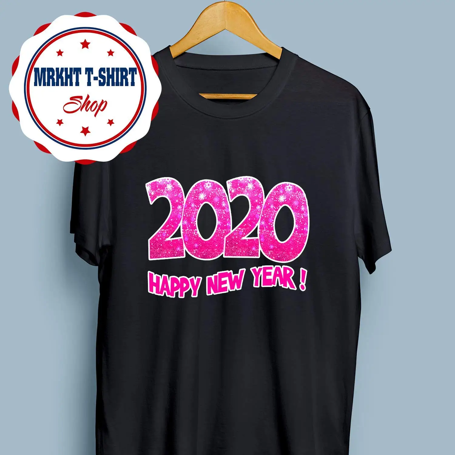 Новинка 2020 года! Новогодняя футболка цвета фуксии для всех унисекс мужчин и
