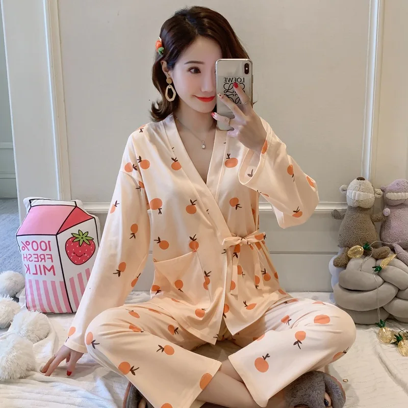 

Spring And Autumn Long Sleeve Kimono Set 691 # Kimono Series 200g Single Side Qmilch M-XL Good Quality
