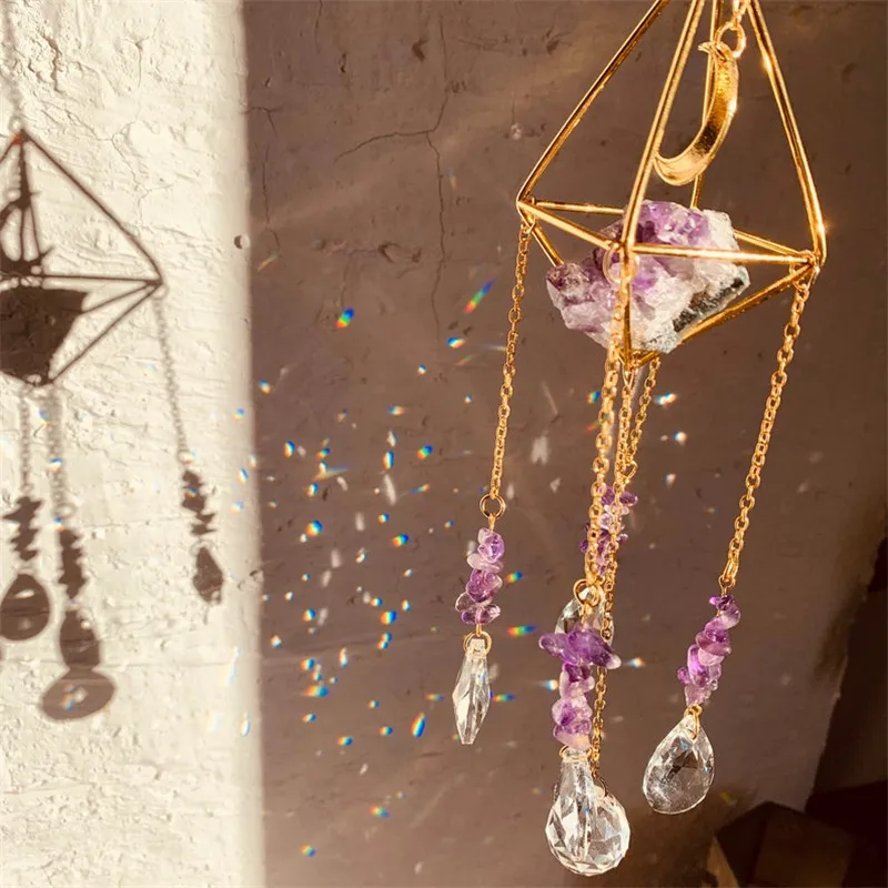 

Recommended || Amethyst Geode SunCatcher | Genuine Crystal | Moon | Evil Eye