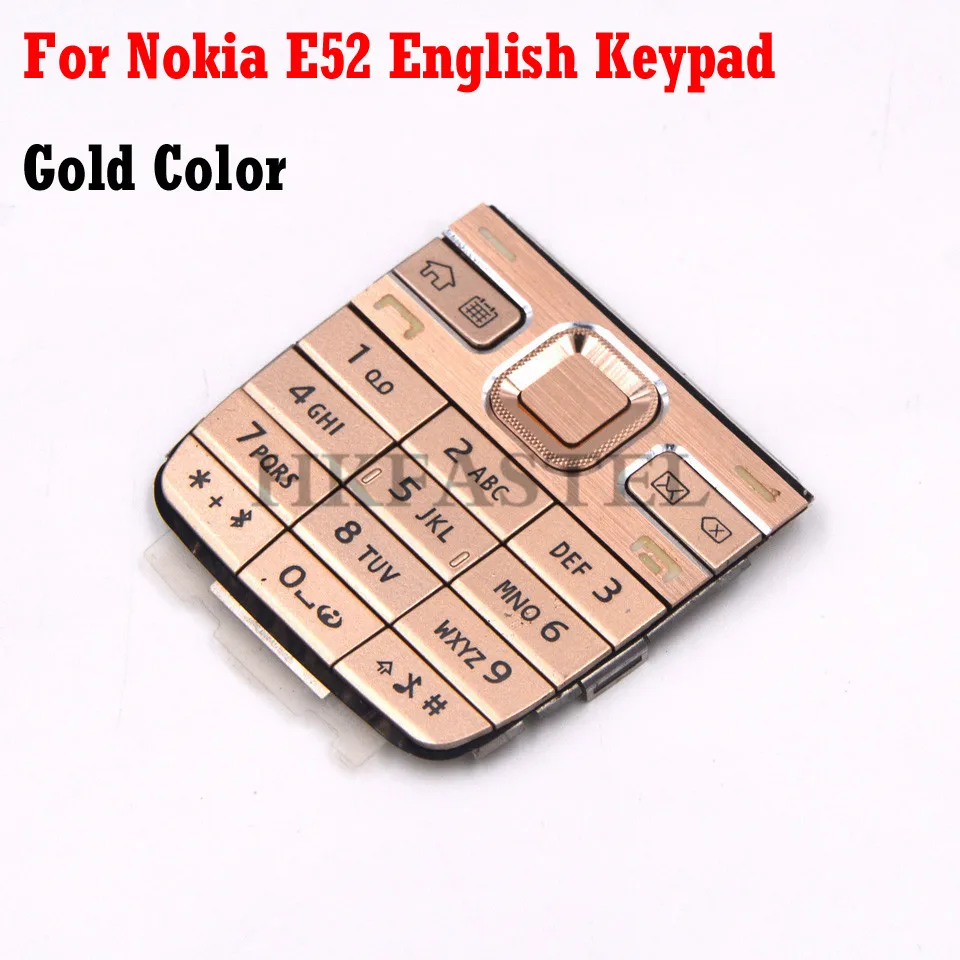 Корпус для мобильного телефона Nokia E52 заменяет клавиатуру черного, серебристого и золотого цветов на английском или русском арабском иврите - Цвет: Gold English