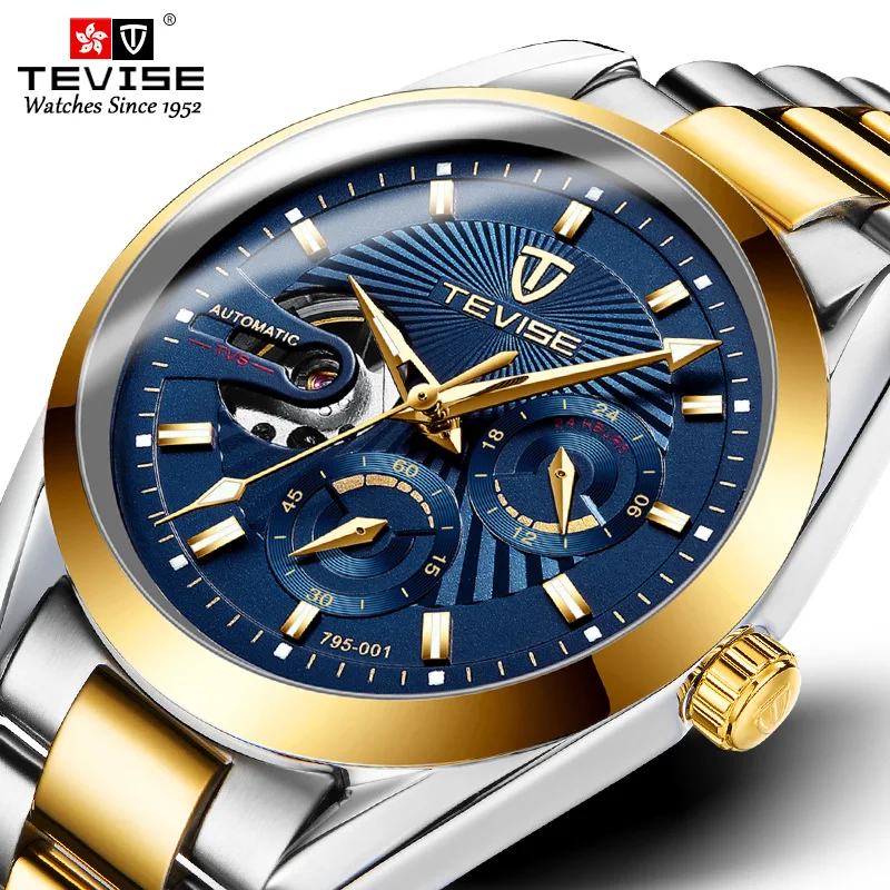 

TEVISE Brand Men Watch Automatic Luminous Male Clock Military Watreproof Mechanical Watch Fashion Business relogio masculino