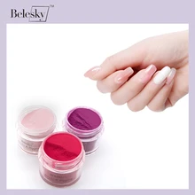 BELESKY акриловая пудра для ногтей, 10 г, блестящие цветные 3D Ногти для маникюра Кончиков Ногтей, наращивание резьбы, полимер, строитель, dip, акриловая пудра для дизайна ногтей