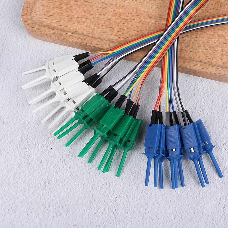 10pcs High Efficiency Cable Gripper Probe Test Clamp Kit Test Hook Clip Logic Analyzer
