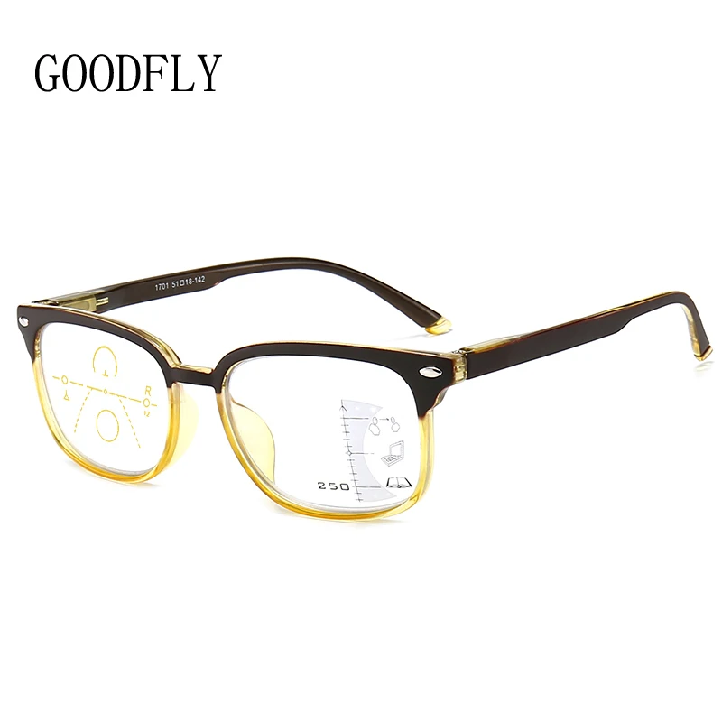 2024 Progressive Multifocal Reading Glasses Men Women Anti Blue Light Glasses Vintage Computer Glasses Square Presbyopic Glasses 4