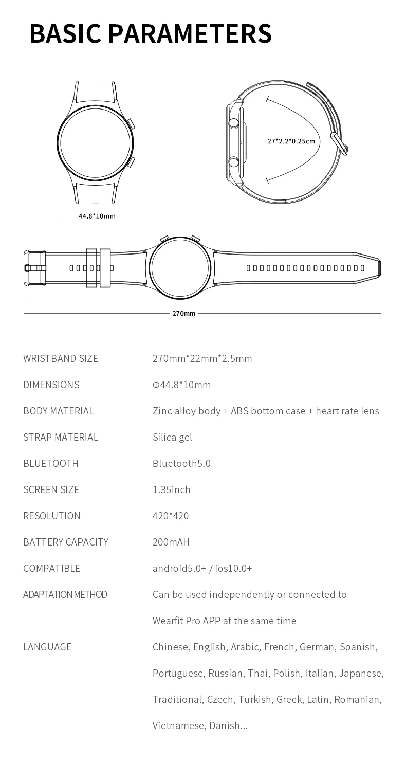 Smart Watch HW26 AMOLED Display Men Sport Clock Bluetooth Make Call Music Play Wristband Heart Rate Monitor Women Smartwatch