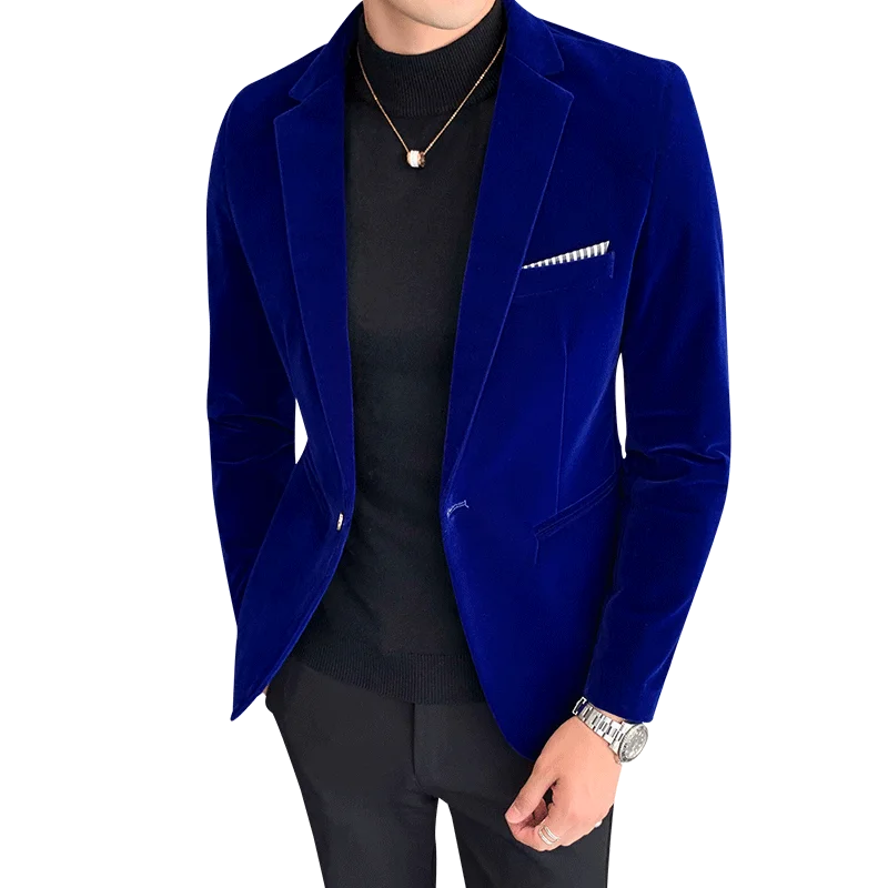 

Pure color men's suit jacket S-3XL, corduroy fabric coat male, business casual male Blazer