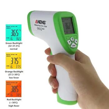 

AN201 Digital Thermometer Infrared Baby Adult Forehead Non-contact Infrared Thermometer with LCD Backlight (Green)