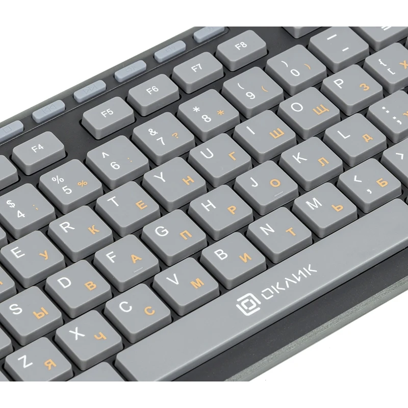 Клавиатура Oklick 480M черный/серый USB slim Multimedia