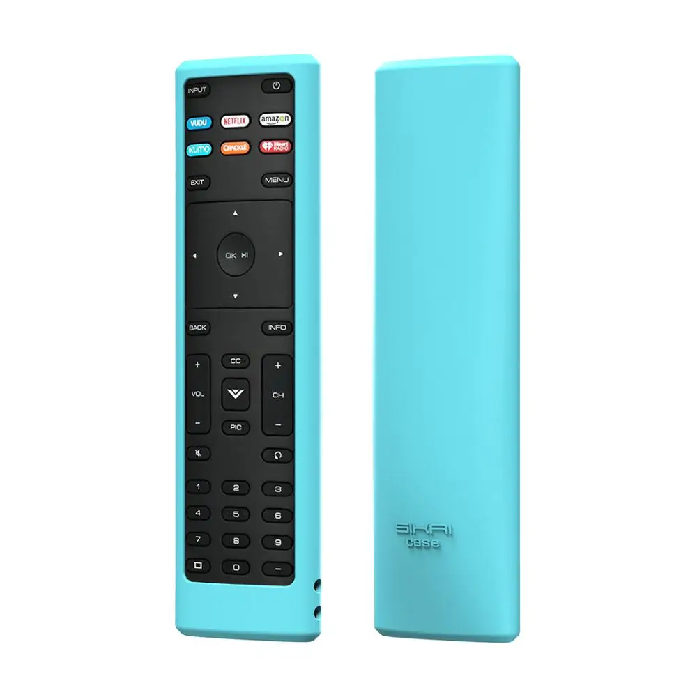 Turquoise Blue SIKAI мягкий силиконовый защитный чехол совместим с Vizio XRT136 пульт дистанционного управления ударопрочный чехол для Visio Anti-Lost - Цвет: Turquoise Blue
