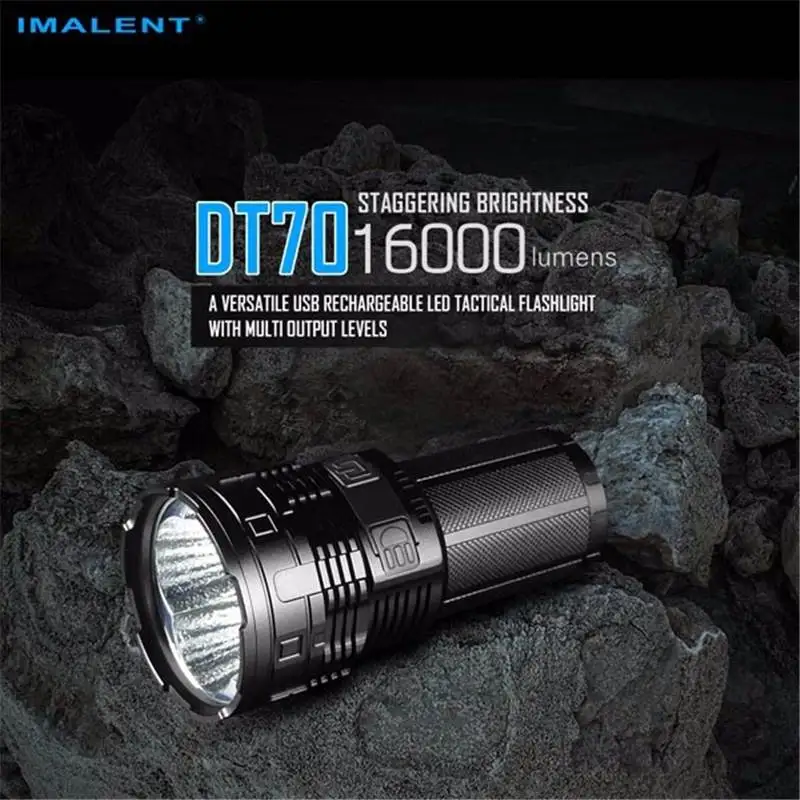 IMALENT DT70 XHP70 16000лм 5 режимов Тактический USB Перезаряжаемый светодиодный фонарик водонепроницаемый походный фонарь лампа прожектор