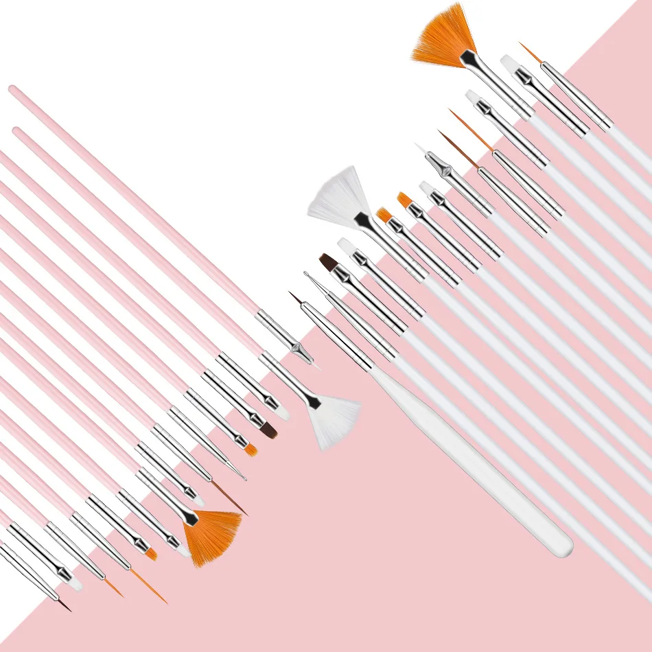 Mobray Acrylic Nail Art UV Gel Brush Design Tip Painting Drawing Carving Dotting Pen FlatFan Liner Acrylic Painting Tool Mobray Acrylic Nail Art UV Gel Brush Design Tip Painting Drawing Carving Dotting Pen FlatFan Liner Acrylic Painting Tool