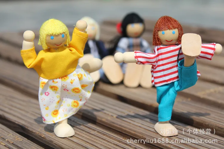 Семья кукла 4/деревянные младенцев детский игрушечный игровой домик игрушки кукла марионетка. 08