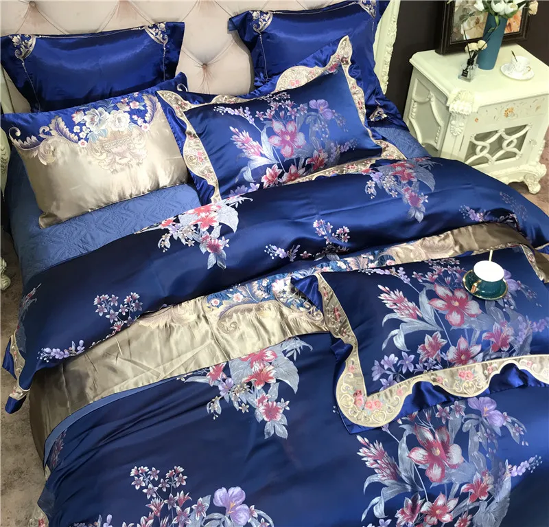 2019 Роскошные жаккардовые постельное белье queen/king size комплект постельного белья 4/6/10 шт. пододеяльник комплекты толстые Постельное белье из