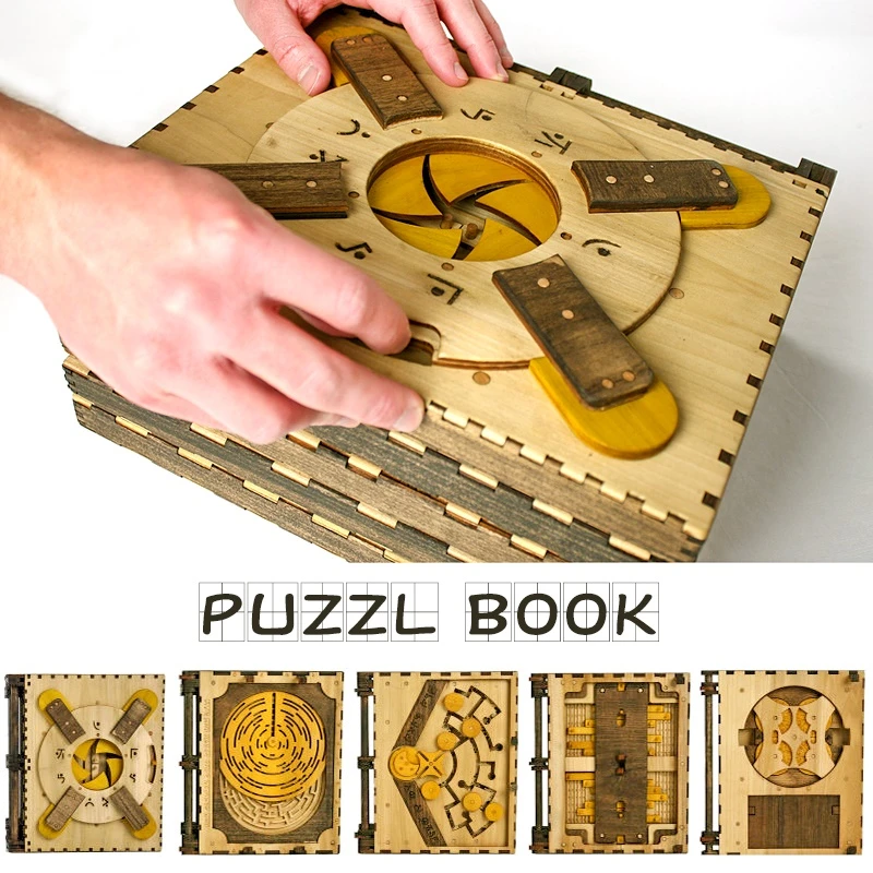 Wooden Diy Puzzle Book Nook Da Vinci Code Codex Silenda Fidget Toys Educational Unlock Toy Gifts For Children Adults Doll House Accessories Aliexpress