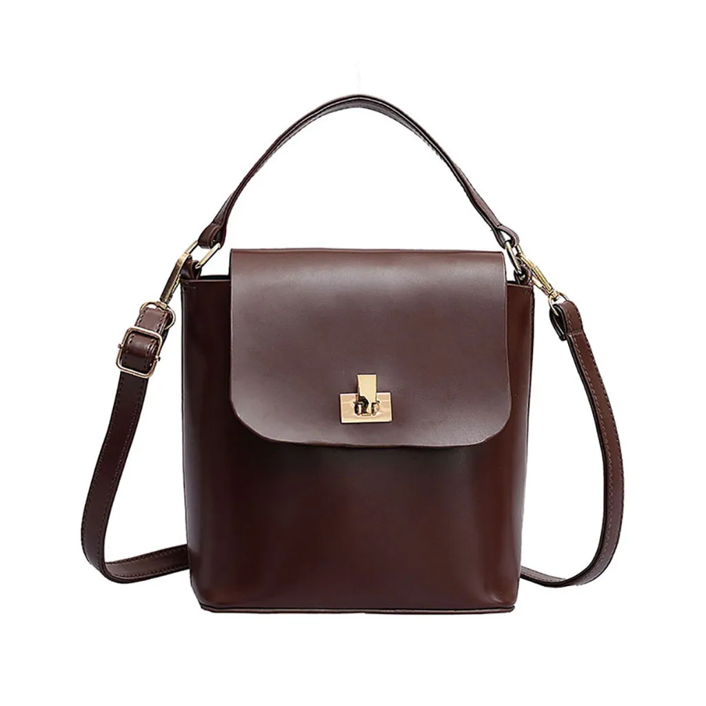 Brown Maison Фабр сумки на плечо женские Джокер Crossbody зима Винтаж Блокировка ручная сумка-мешок кожаная сумка через плечо - Цвет: Brown