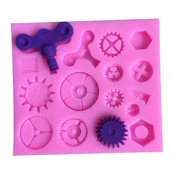 

1pc 3D Mechanical Gear Silicone Mold Clay Epoxy Gear Screw Mould for DIY Fondant Cake Chocolate Cookie Decor Baking Mold Tools