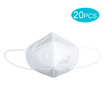 

Mask 20pcs Face Mask 4 Layr Disposable Mask 94% Filtration Soft Breathable Non-woven Fabric Safe Mask Protective Mouth Mask