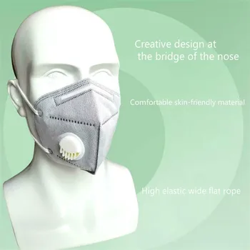 

Anti PM2.5 Respirator Anti Haze Mouth Caps Anti-dust Mask Antivirus Mask Virus Prevention Masks with Breathing Valve