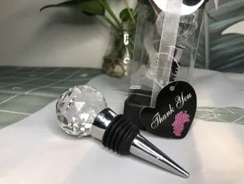 

wedding event party favor gifts and giveaways for guests--Vineyard Collection Crystal Ball Design Wine Stoppers 80pcs/lot