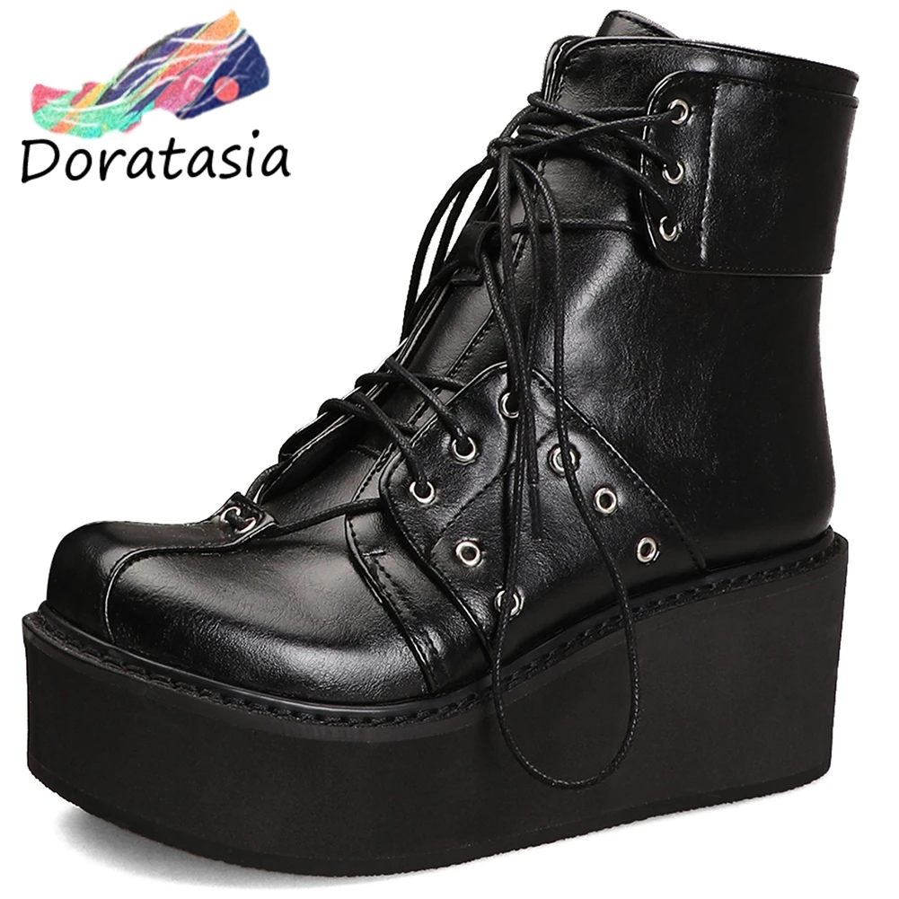 

2020 Fashion New Hot Plus Size 46 Autumn Winter Boots Woman Shoes Zipper Platform Ankle Boots Lady Shoes Women