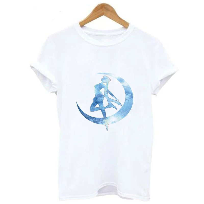 Harajuku Sailor Moon T Shirt New Fashion Pattern Streetwear Tops Loose Short Sleeve Women Tshirt Kawaii Print Couple Clothes