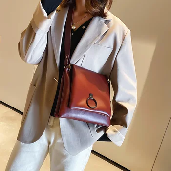 

Women Fashion Wide Solid Color Shoulder Handbags Female Simple PU Leather Women Large Capacity Pure Color Flap Crossbody Bags