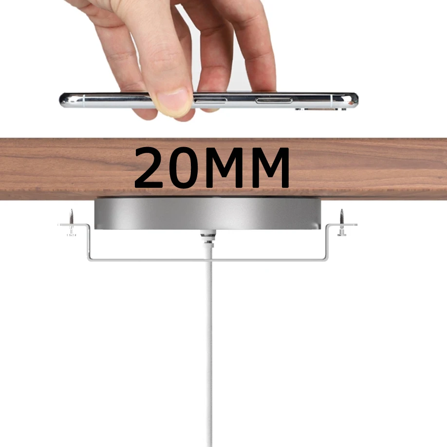 Qi Invisible Wireless Charger Long distance 20MM Table Wireless Charging Base for iPhone 11 XS Max XR Samsung S20 Xiaomi HuaWei