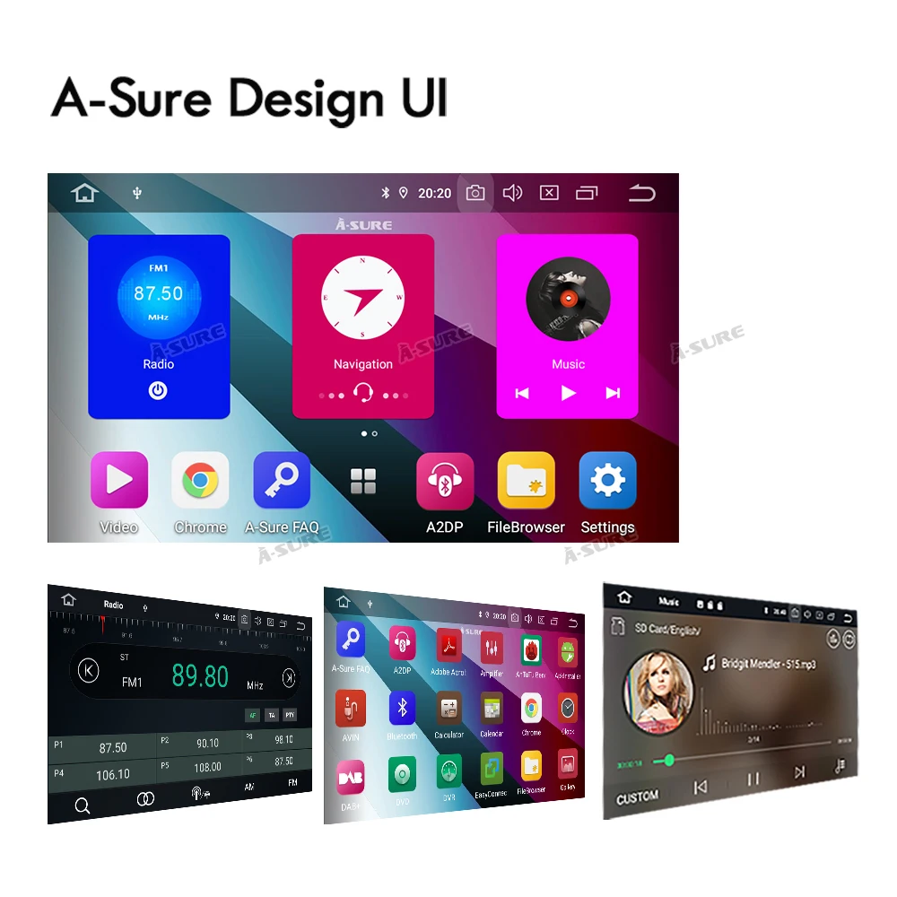 Sale A-Sure 2 Din 8 Core 4G RAM Android 9.0 Radio GPS dvd Navi For Volkswagen VW GOLF MK5 MK6 PASSAT B6 TOURAN Polo Tiguan SEAT SKODA 4