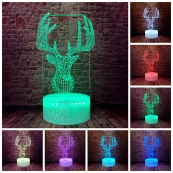 

Creative Sika Deer Table RGB 7 Colors Change LED Light Decoration Lamp for Bedroom Children's Room Child Kids Christmas Decor