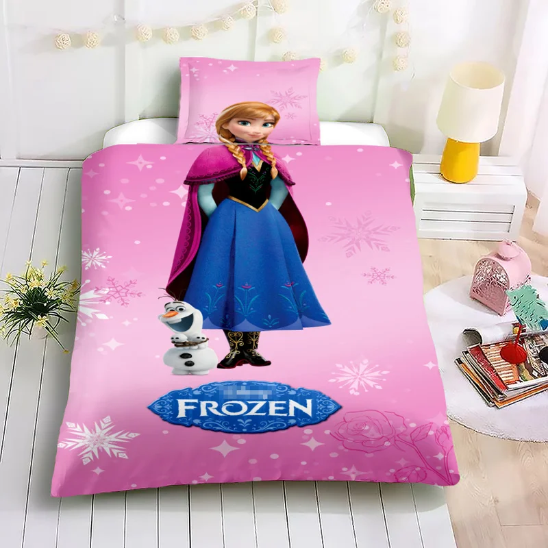 Bedding Set Girls Cartoon Princess Bedding Set Luxury Duvet Cover Set 2Pcs children Bed Set Single Size Cute Bed Kid Bed Sheet