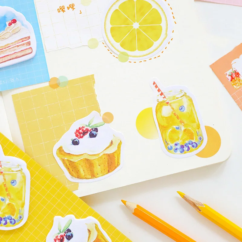

60Sheets Cute Drink Memo Pad Self-Adhesive N Times Sticky Notes Kawaii Fruits Memo Pad For Kids Girls School Supplies Stationery