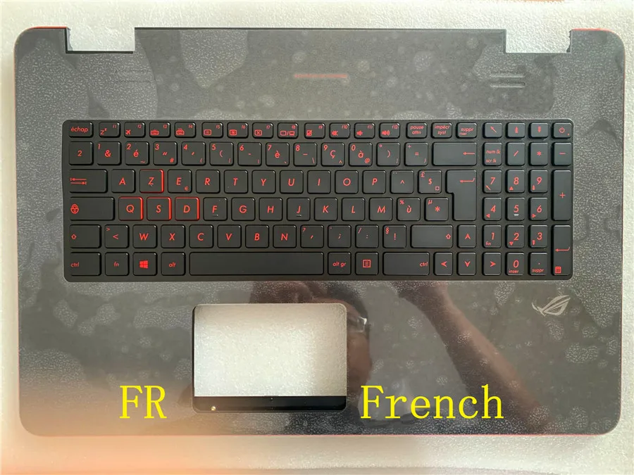Teclado Retroiluminado Padrão com Tampa c Apto para Asus N751 N751j G771 G771jw Gl771jm Gl771jw Francês Espanhol ru Eua ar Francês - Imagem 3