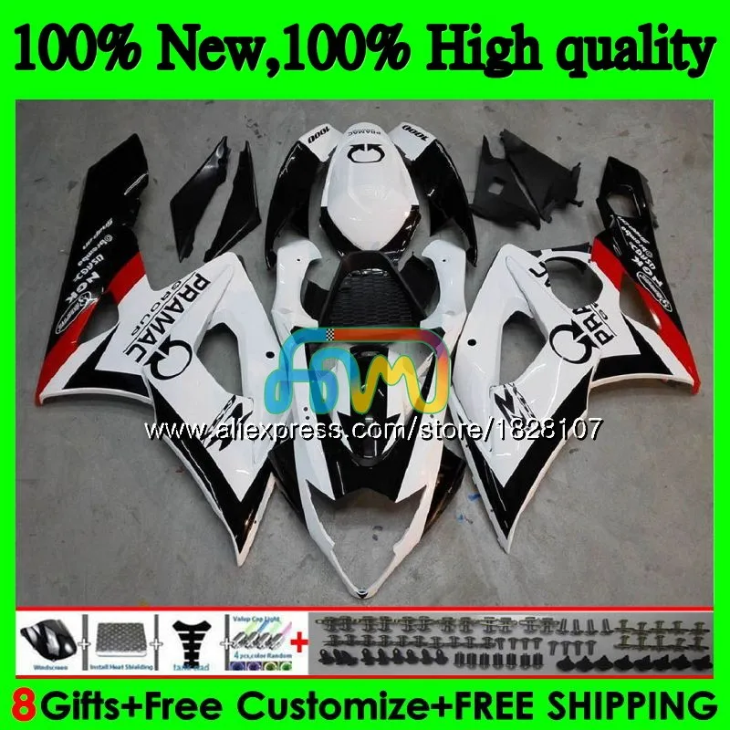 Корпус для SUZUKI GSXR-1000 GSX R1000 GSXR 1000 CC 05 PRAMAC белый 06 42BS. 7 GSX-R1000 1000CC 05 06 K5 GSXR1000 2005 2006 обтекатель - Цвет: No. 1