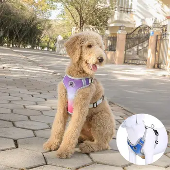 

pet harness chest collar puppy perro reflect light vest Breathable mesh ventilation adjustable dog accessory cat product