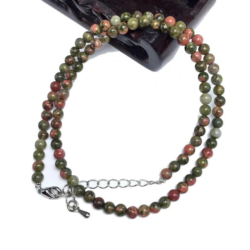 Ladies Natural Labradorite Tiger Eye Stone Agate 4mm Beads Necklace Collier Femme Choker Wedding Bridal Jewelry Party Gifts