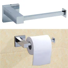 Держатель рулона для ванной комнаты в хроме настенный квадратный дизайн(Цвет: Хром желтый