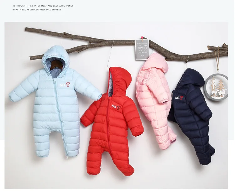 SHUJIN зимний утепленный комбинезон для малышей; теплые комбинезоны с капюшоном для новорожденных; теплая верхняя одежда для малышей; Спортивный костюм для мальчиков и девочек; Пижама