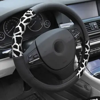 

New Winter Warm Leopard Print Auto Car Steering Wheel Cover Shell 38cm