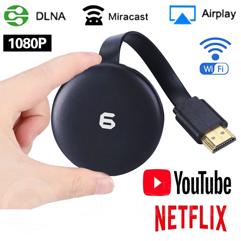 HDMI Беспроводной Wi-Fi дисплей Wecast G6 ТВ-палка для Android iOS YouTube NETFLIX для Google хром Airplay Для Chromecast 2 1080P