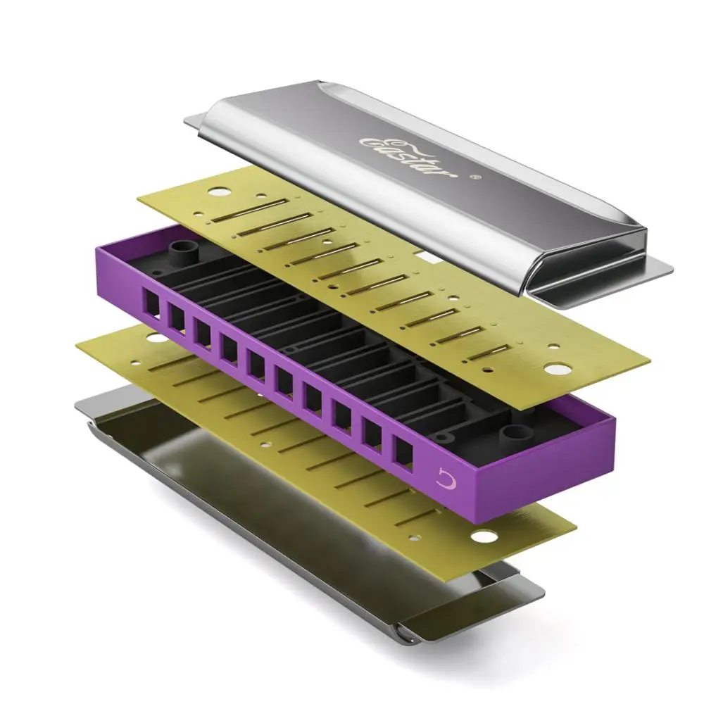 Eastar Major Blues Harmonica Diatonic C Key Harp Mouth Organ 10 отверстий Джаз рок Woodwind музыкальный