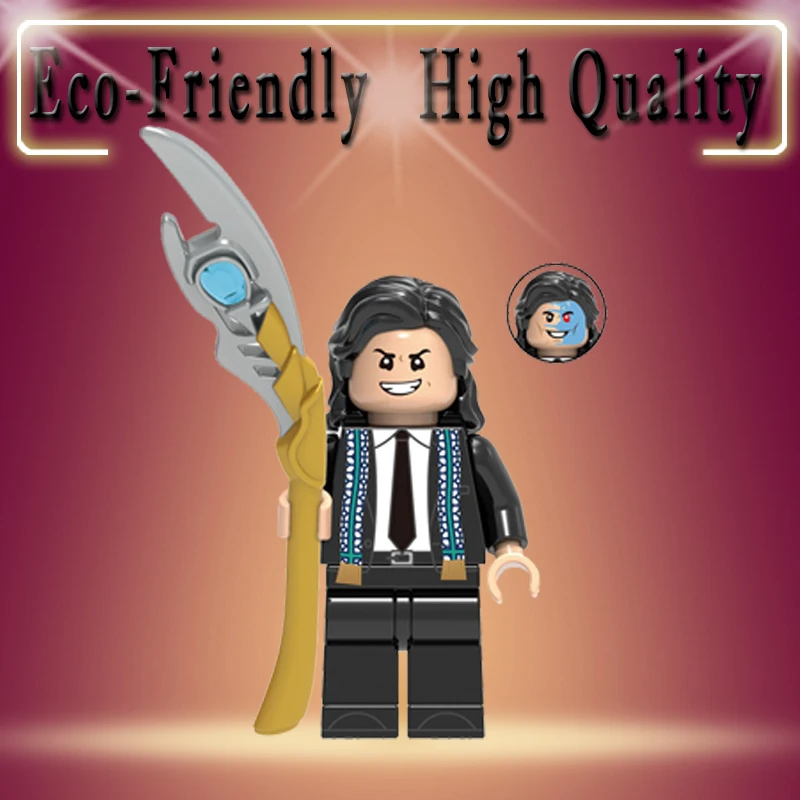 

Super heroes Loki with Wand of Mind Marvel Laufey Frigga Asgard King Odin Thor Building Blocks bricks Toys For Children XH1359